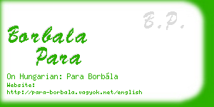 borbala para business card